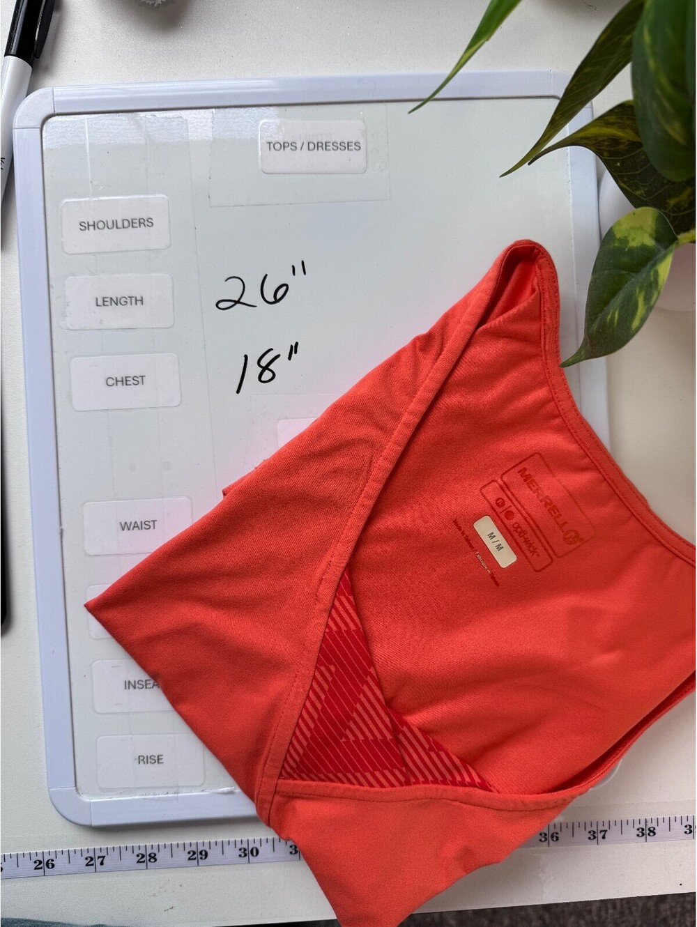 Merrell Coral Opti Wick Hiking Trail Running V Neck Top Cayley Tank Women M - Picture 6 of 6